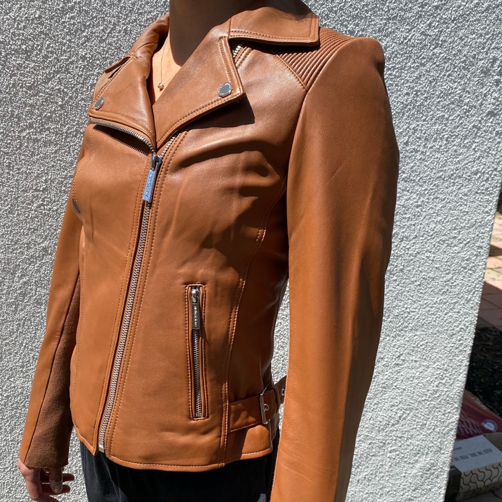 MICHAEL Michael Kors GENUINE leather moto jacket